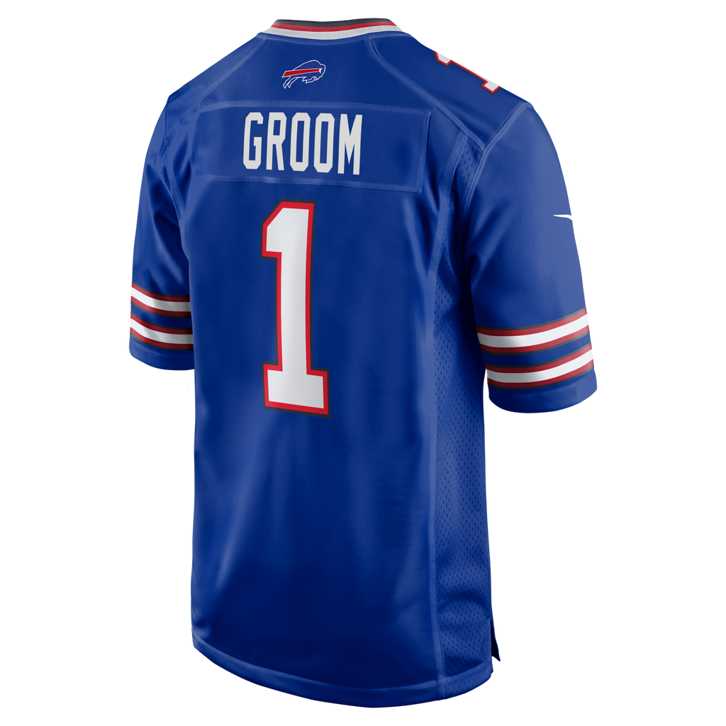 Buffalo Bills Number 1 Groom Royal Game Football Jersey