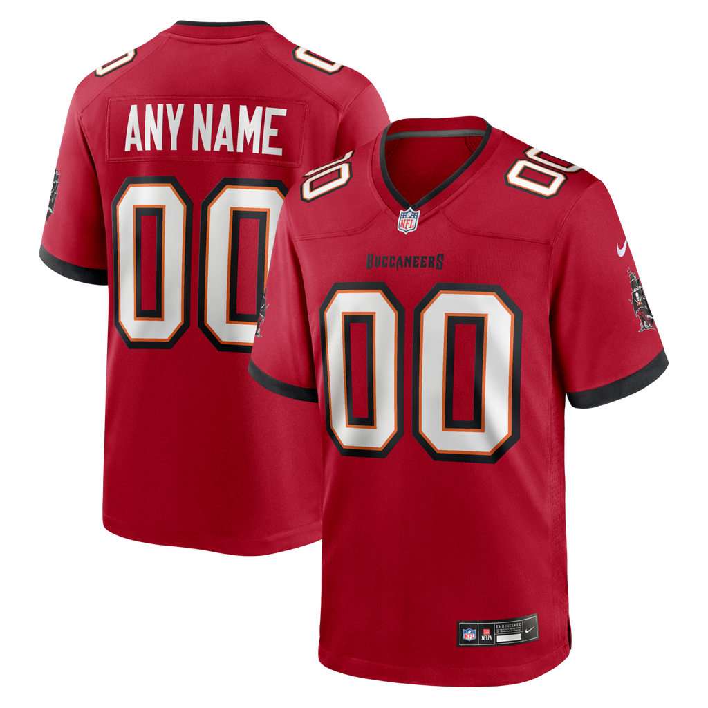 Red Tampa Bay Buccaneers Team Custom Game Football Jersey