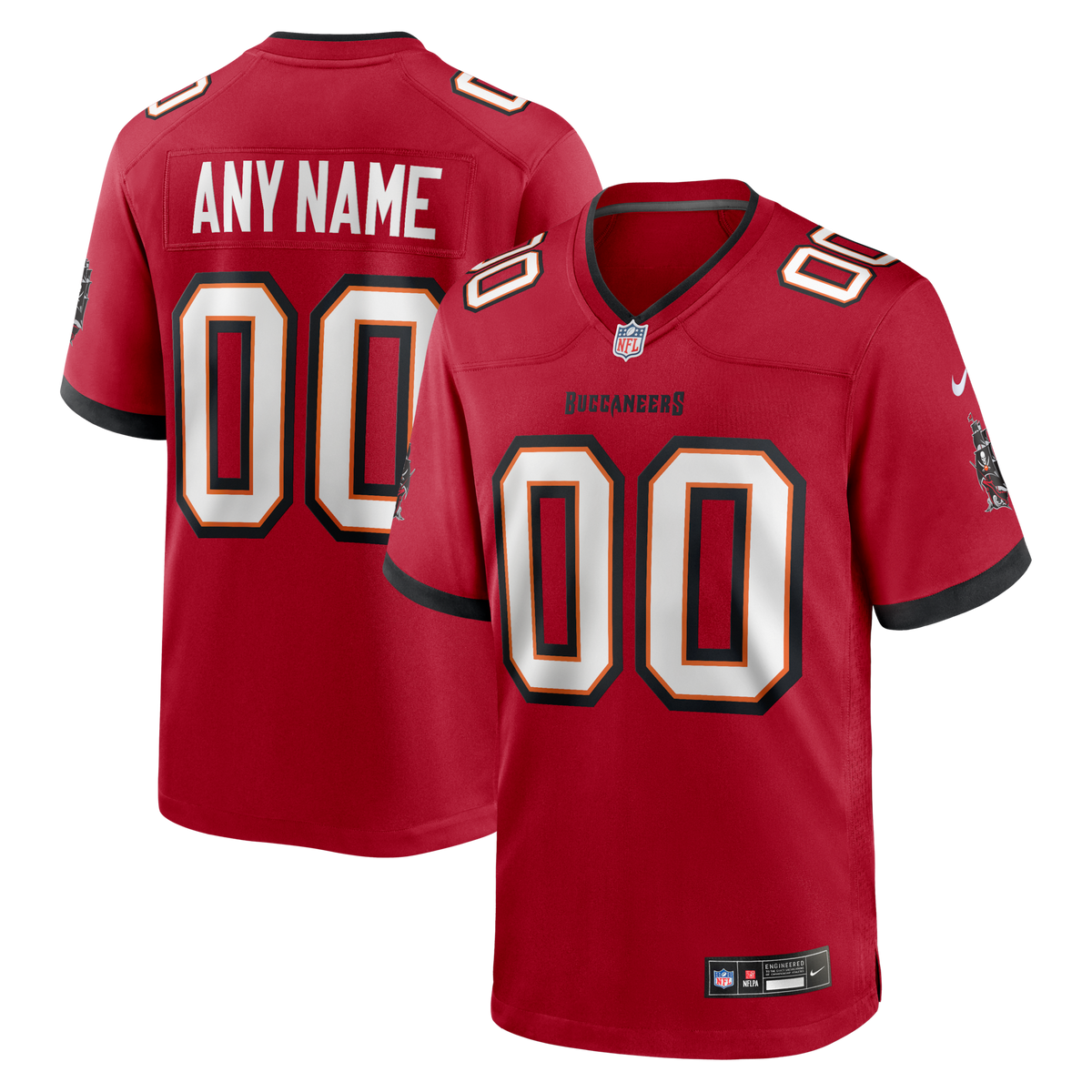 Red Tampa Bay Buccaneers Team Custom Game Football Jersey