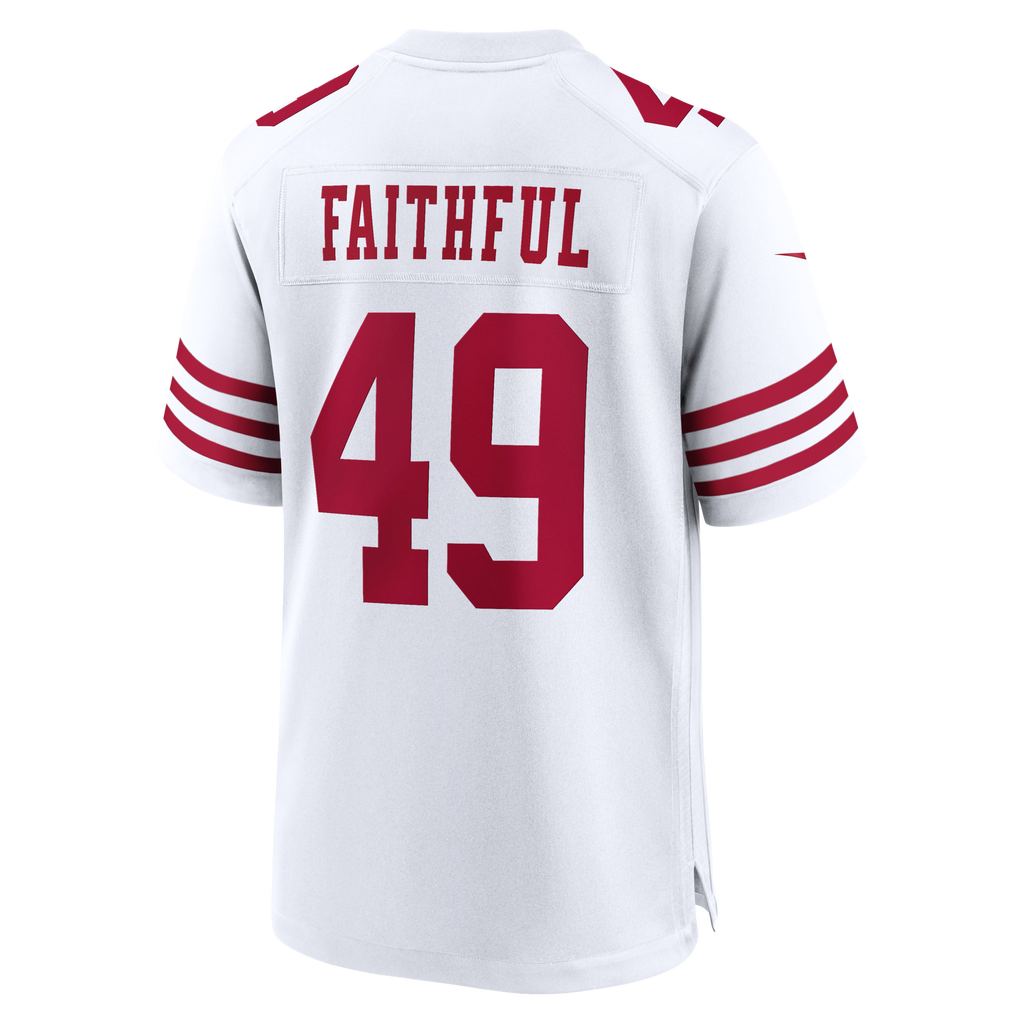 San Francisco 49ers The Faithful White 80th Anniversary Game Football Jersey