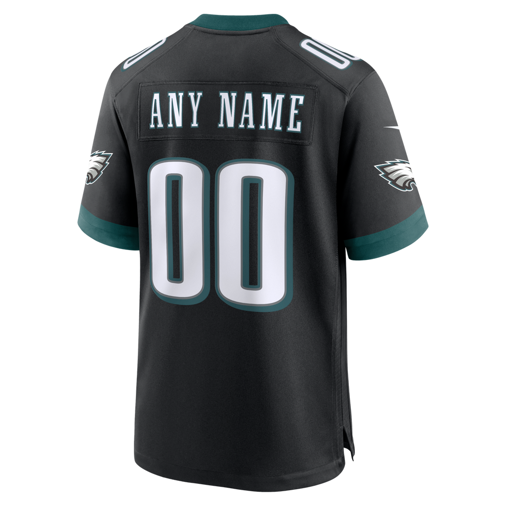 Philadelphia Eagles Black Alternate Custom Game Football Jersey