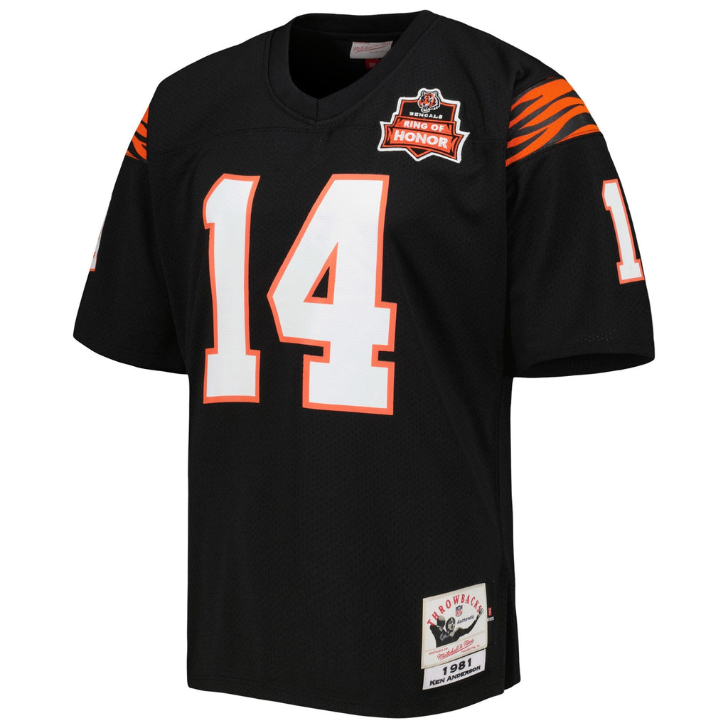 Cincinnati Bengals 1981 Ken Anderson Black Throwback Retired Player Football Jersey