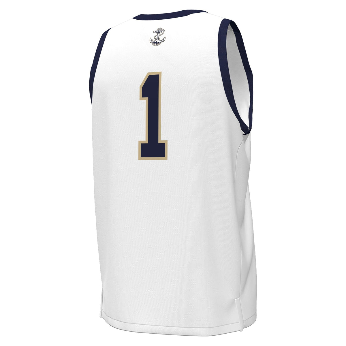 White Navy Midshipmen #1 Replica Basketball Jersey