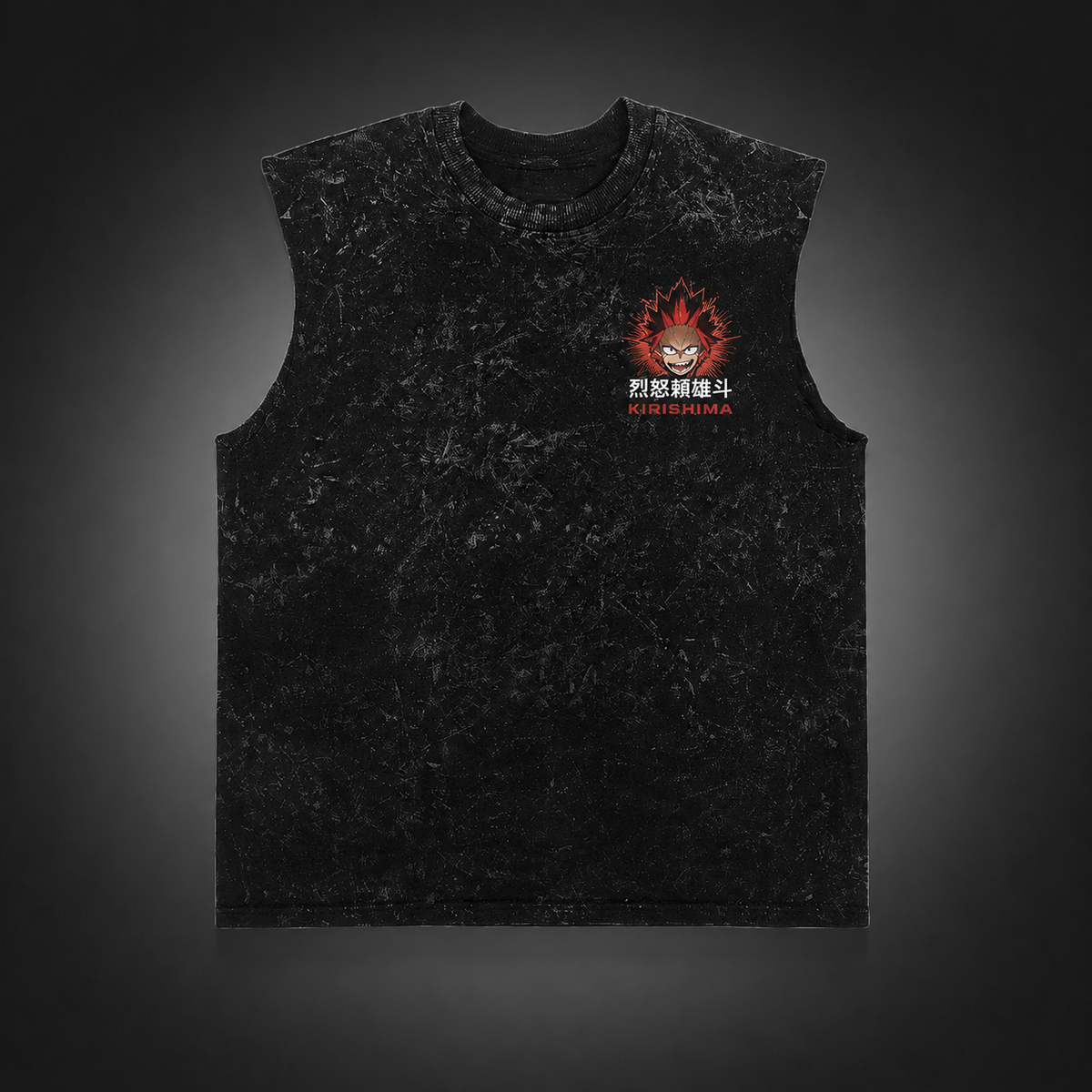 Eijiro Kirishima My Hero Academia Anime Tank Top - Red Riot Unbreakable Acid Wash Vest