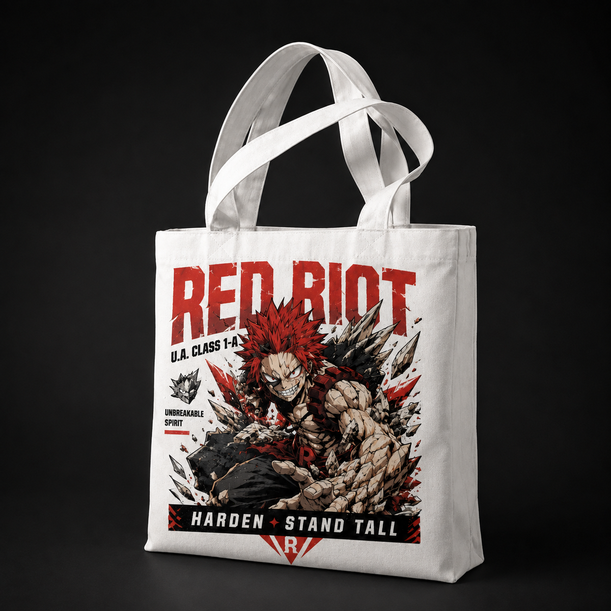 Eijiro Kirishima (Red Riot) My Hero Academia Anime Canvas Tote Bag - Unbreakable Spirit