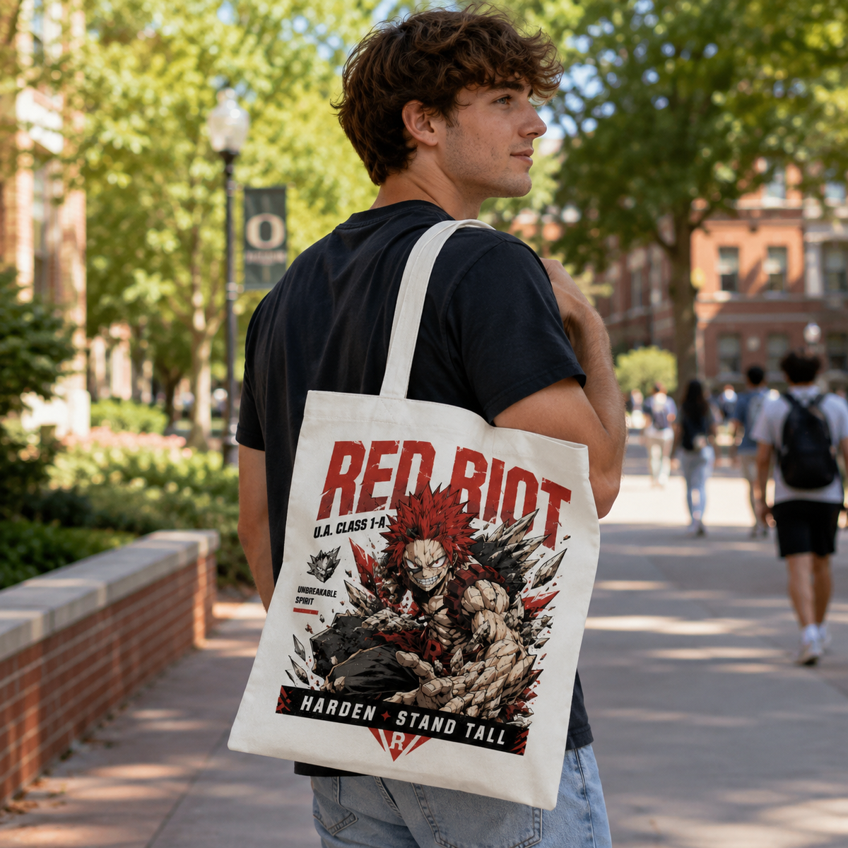Eijiro Kirishima (Red Riot) My Hero Academia Anime Canvas Tote Bag - Unbreakable Spirit