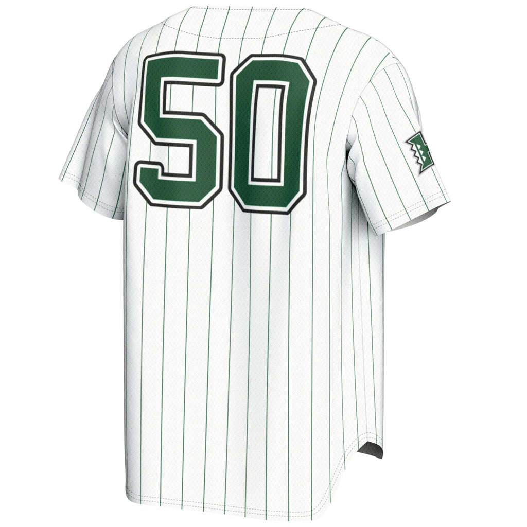 #1 White Hawaii Rainbow Warriors Lightweight Baseball Jersey