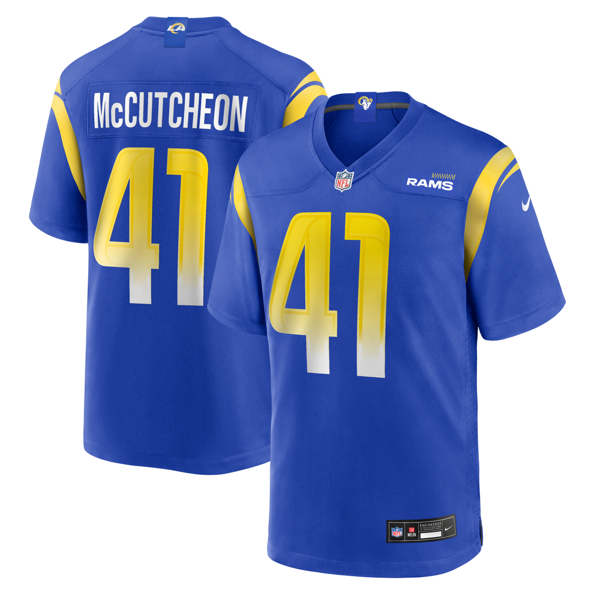 Los Angeles Rams Cameron McCutcheon Royal Game Football Jersey
