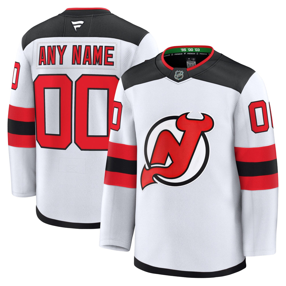 New Jersey Devils White Away Premium Custom Jersey