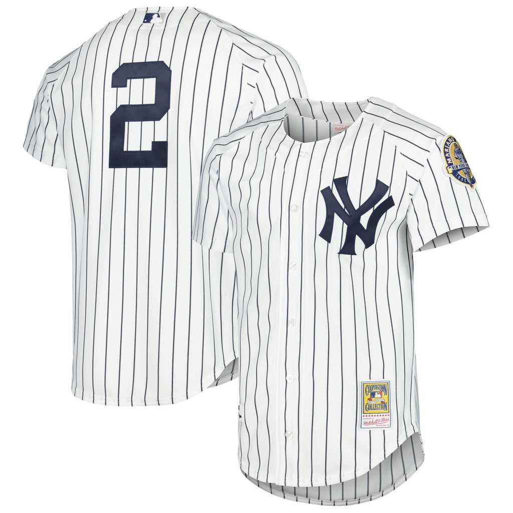 New York Yankees Derek Jeter White Cooperstown Collection Baseball Jersey