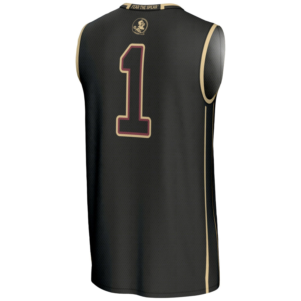 #1 Florida State Seminoles Lightweight Basketball Jersey - Black
