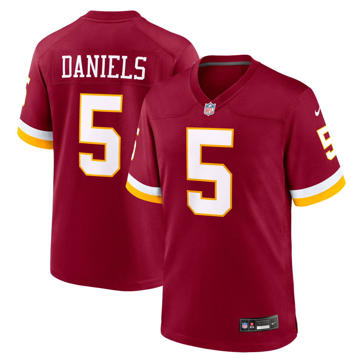 Washington Commanders Jayden Daniels Burgundy Game Football Jersey