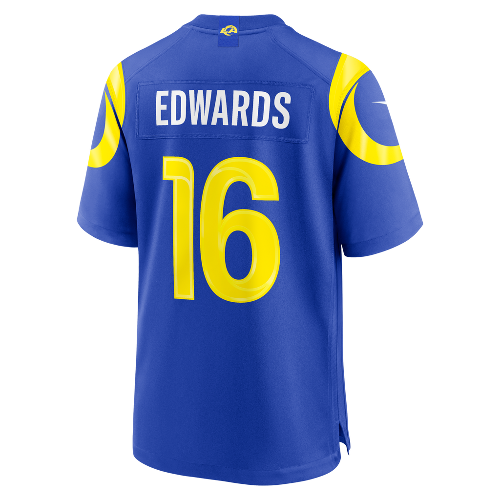 Los Angeles Rams Tru Edwards Royal Team Game Football Jersey