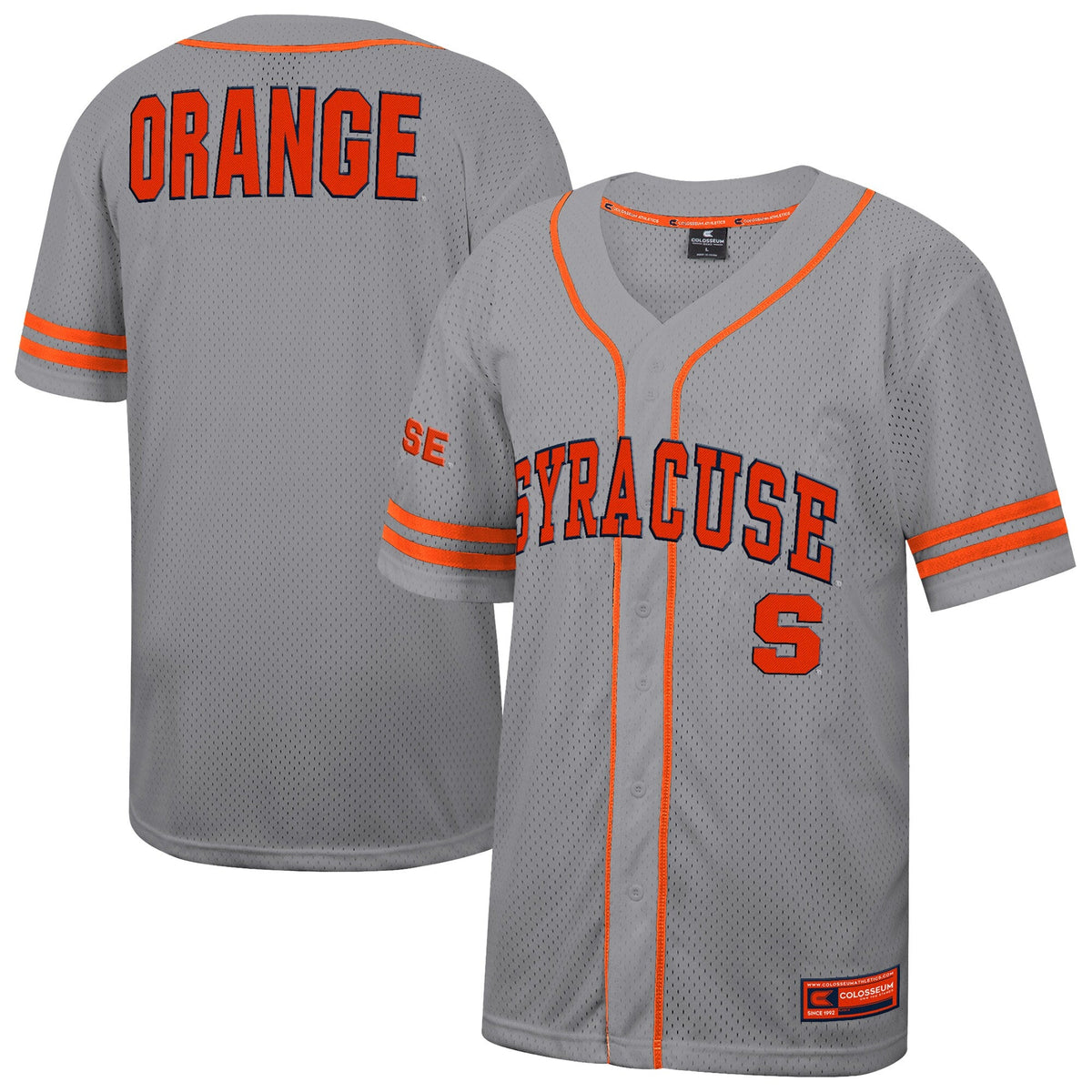 Gray Syracuse Orange Free Spirited Baseball Jersey