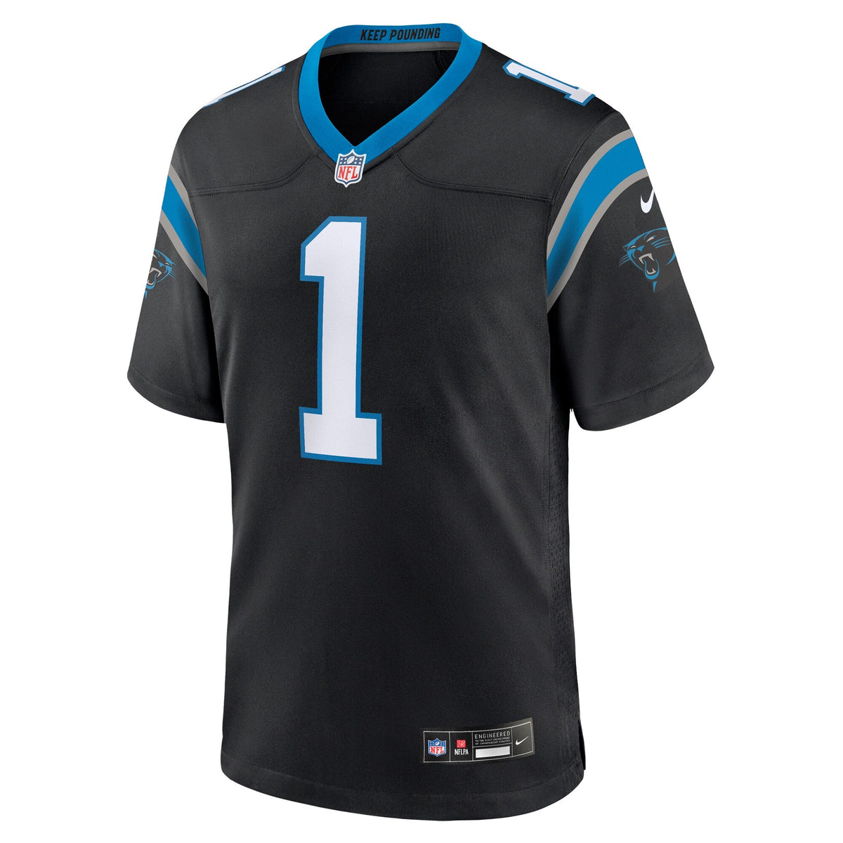 Carolina Panthers Number 1 Dad Black Game Football Jersey
