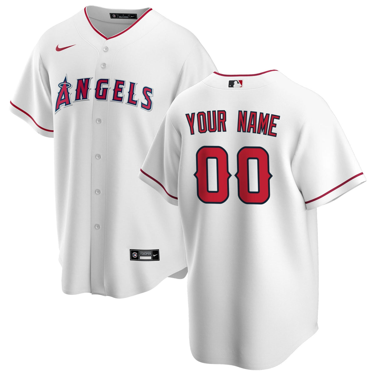 Los Angeles Angels White Home Replica Custom Baseball Jersey