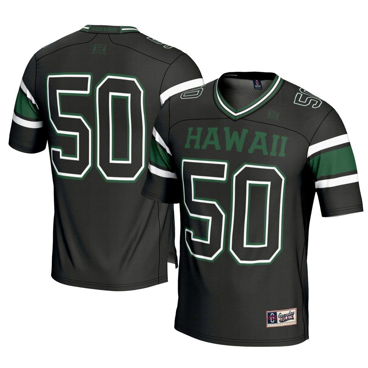 #1 Black Hawaii Rainbow Warriors Football Jersey