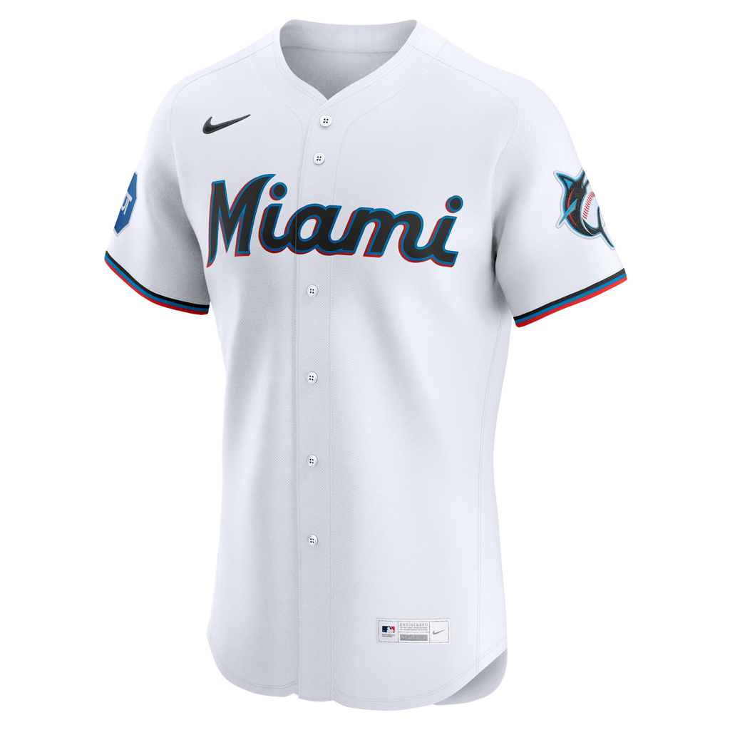 Miami Marlins White Home Elite Baseball Jersey