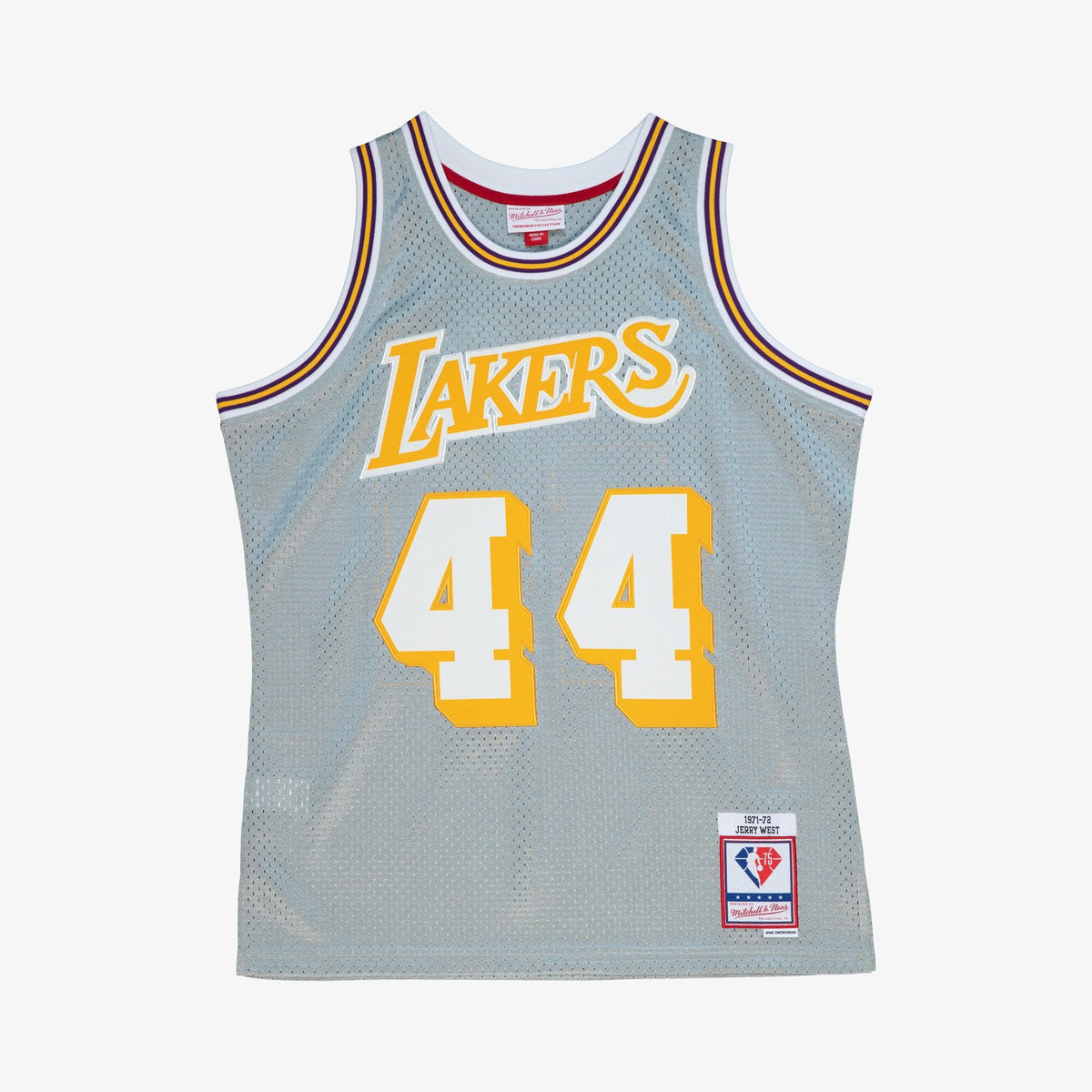 Los Angeles Lakers 1971 75th Swingman Jersey - Silver - Style 204329778
