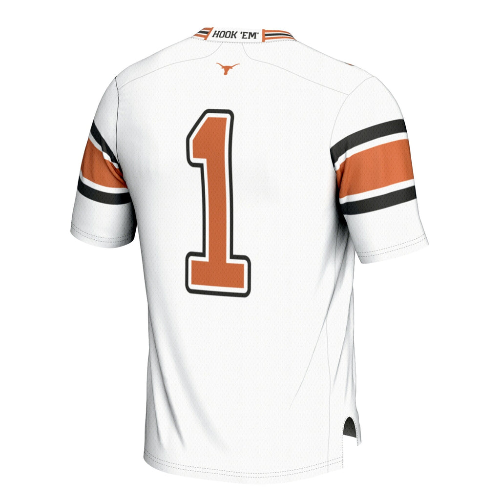 #1 White Texas Longhorns Football Jersey