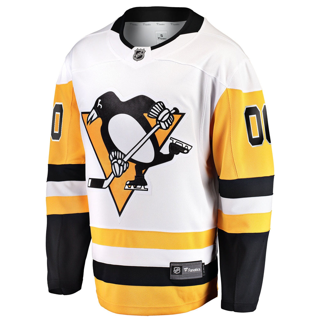 Pittsburgh Penguins White Away Breakaway Custom Hockey Jersey