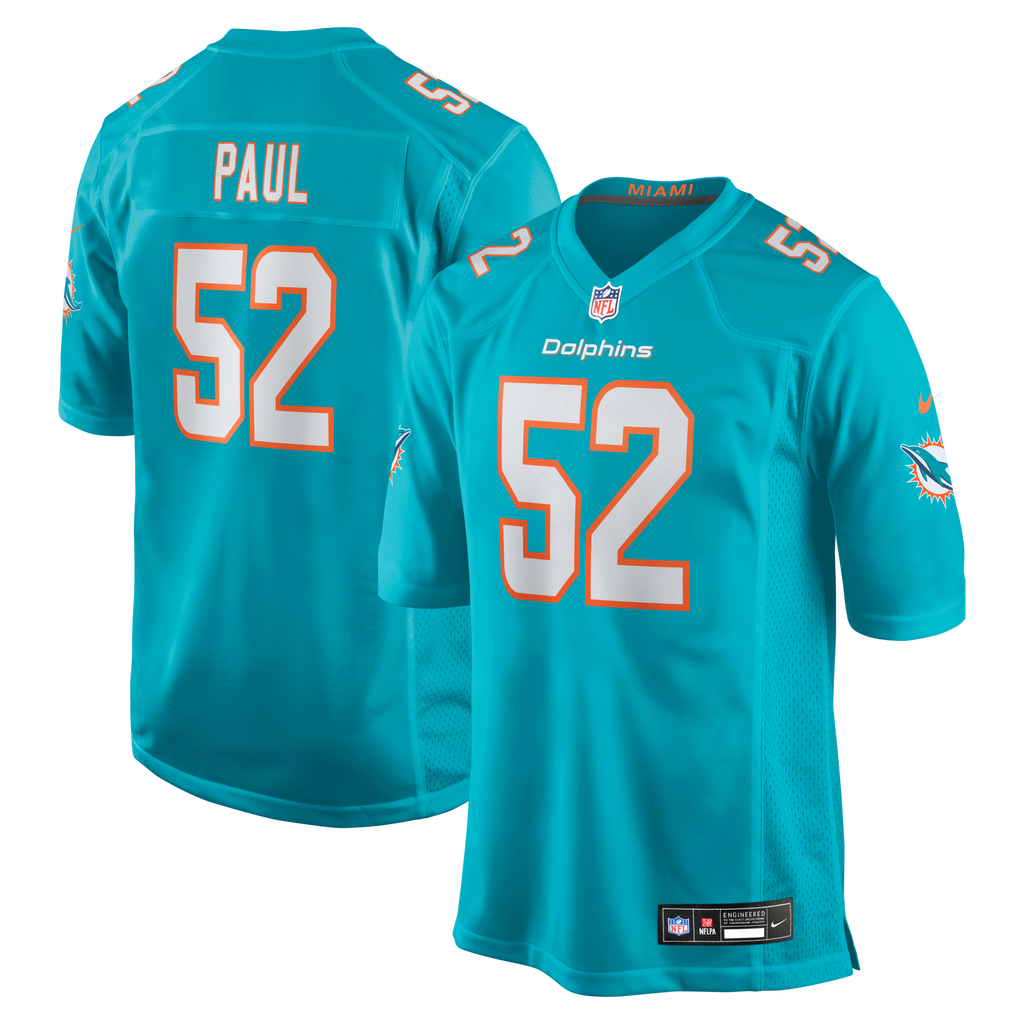 Miami Dolphins Patrick Paul Aqua Game Football Jersey