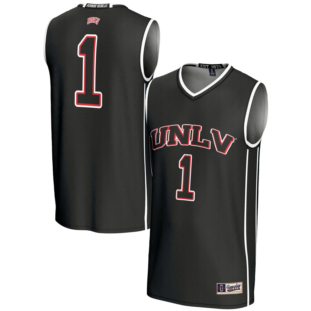 #1 Black UNLV Rebels Lightweight Basketball Jersey