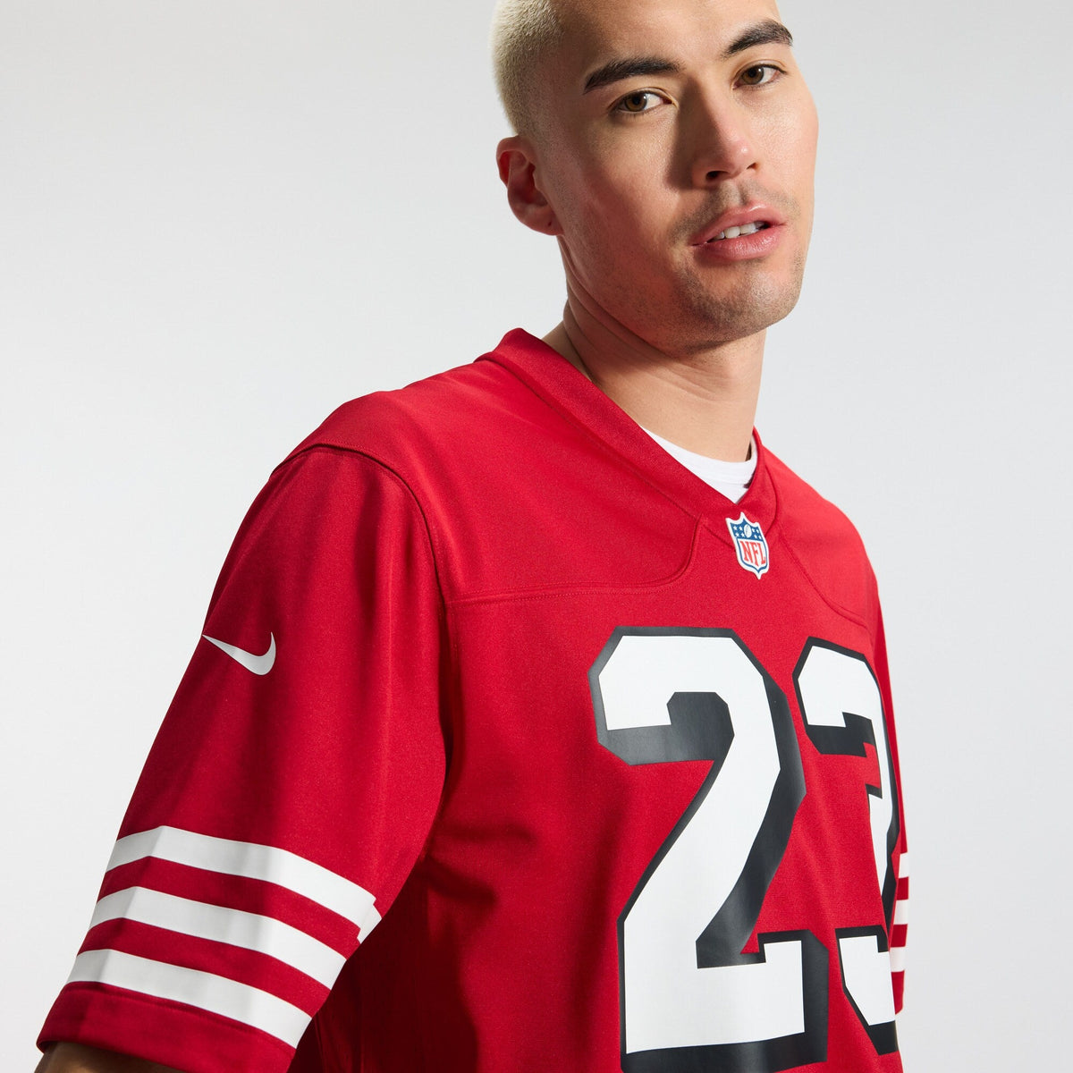 San Francisco 49ers Christian McCaffrey Scarlet Alternate Game Player Football Jersey