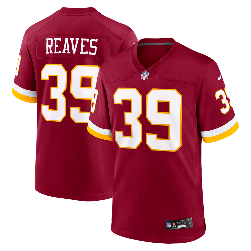 Washington Commanders Jeremy Reaves Burgundy Game Football Jersey