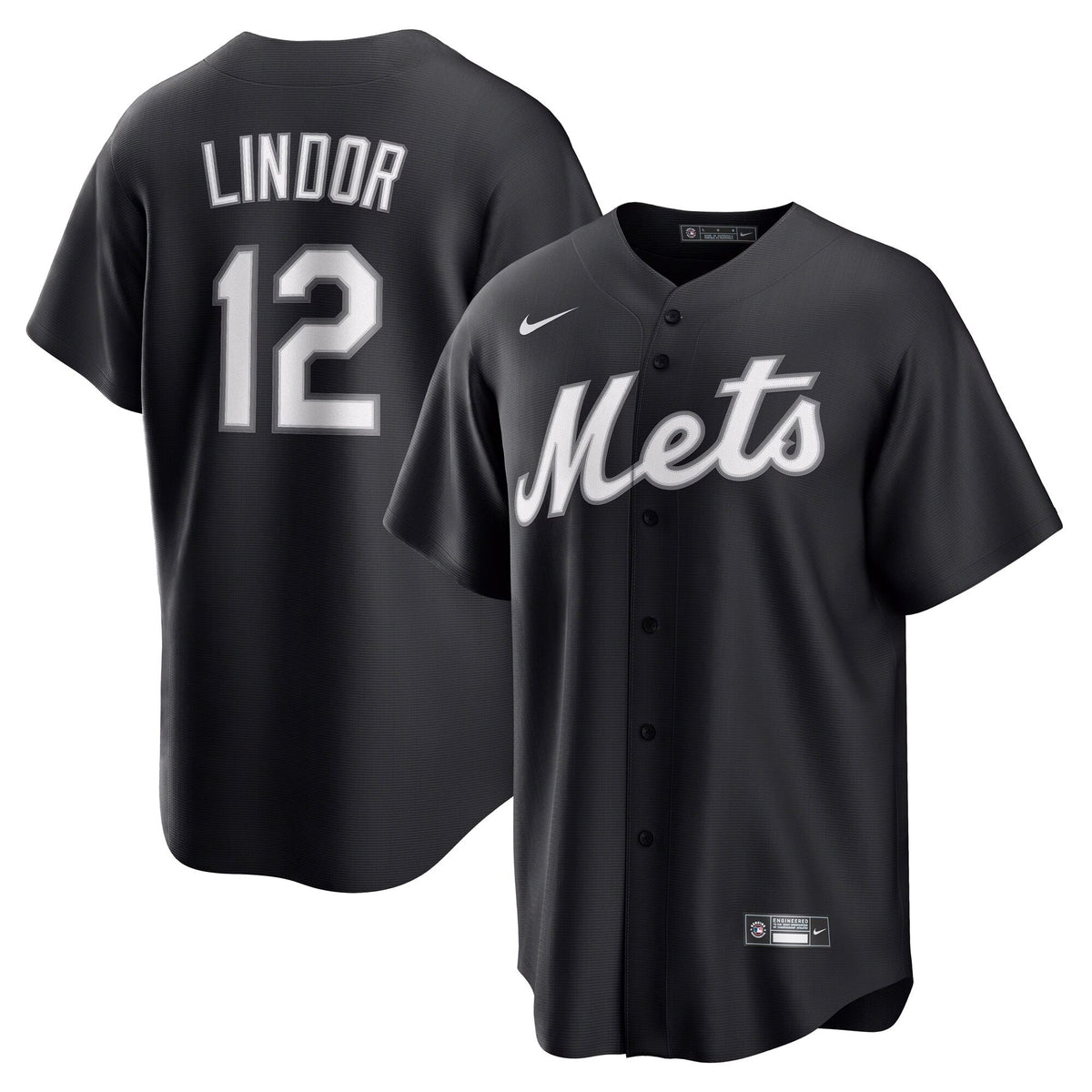 New York Mets Francisco Lindor Black Replica Player Baseball Jersey