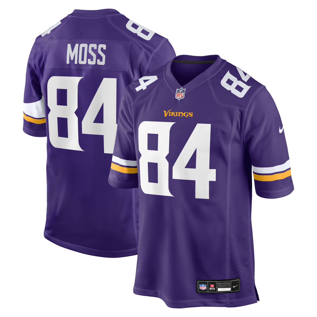 Minnesota Vikings Randy Moss Purple Game Retired Player Football Jersey