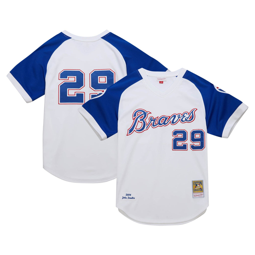 Atlanta Braves John Smoltz White 2004 Cooperstown Collection Throwback Baseball Jersey