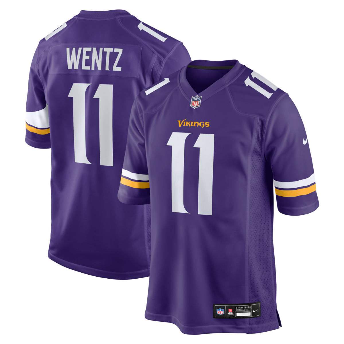Minnesota Vikings Carson Wentz Purple Team Game Football Jersey