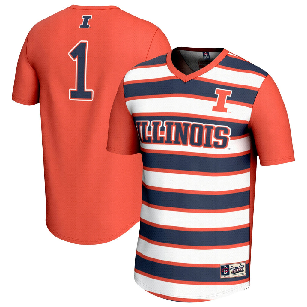 #1 Orange Illinois Fighting Illini Lightweight Soccer Fashion Jersey