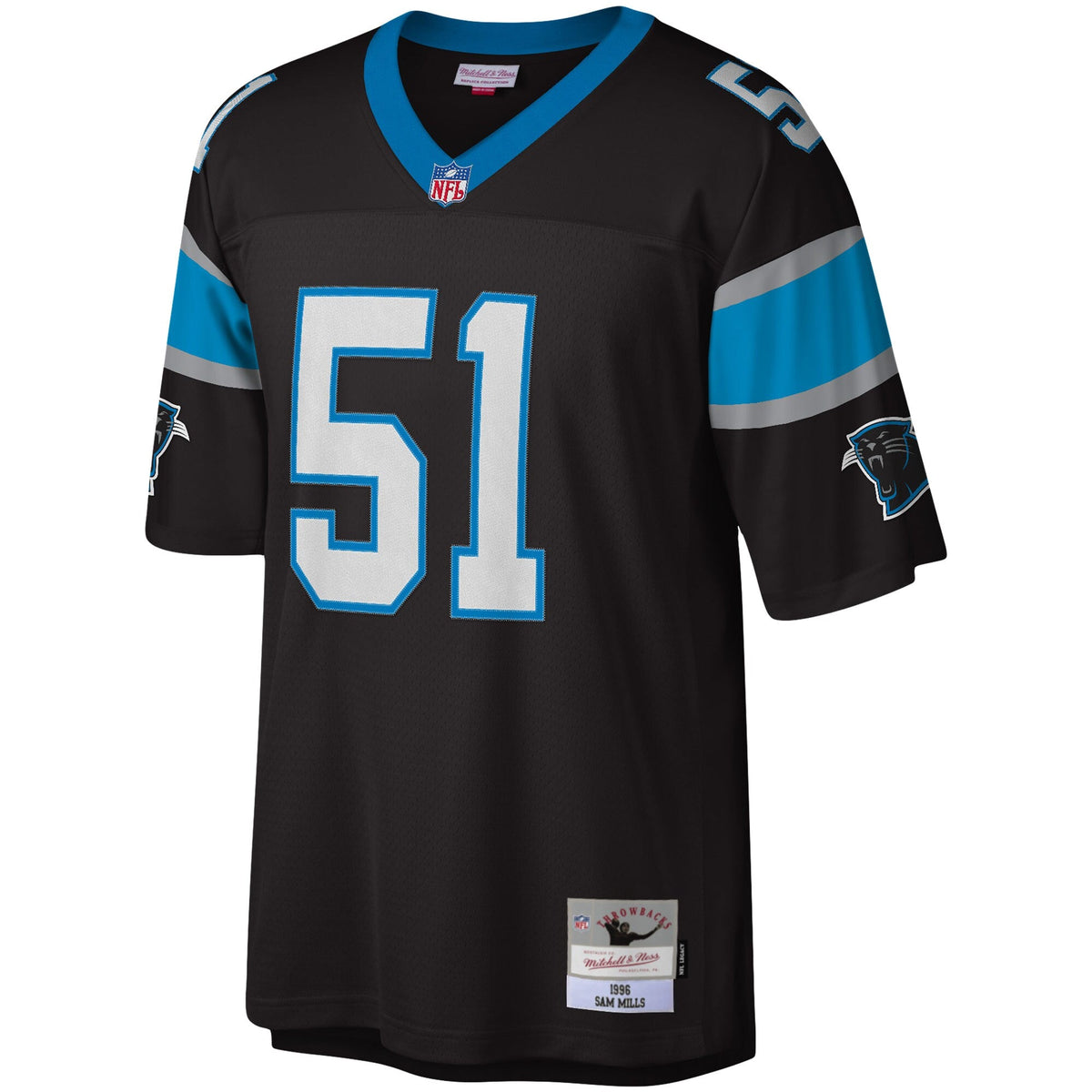 Carolina Panthers Sam Mills Black Legacy Replica Football Jersey