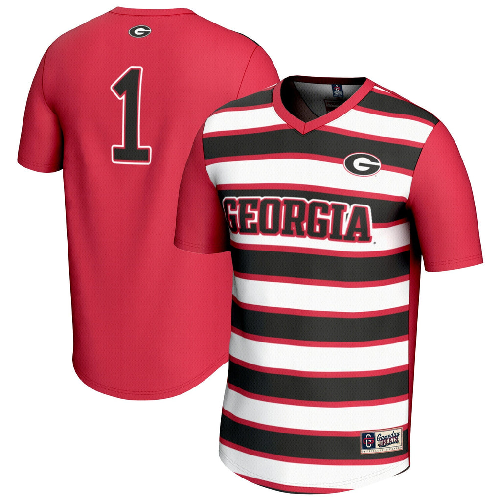 #1 Red Georgia Bulldogs Lightweight Soccer Fashion Jersey