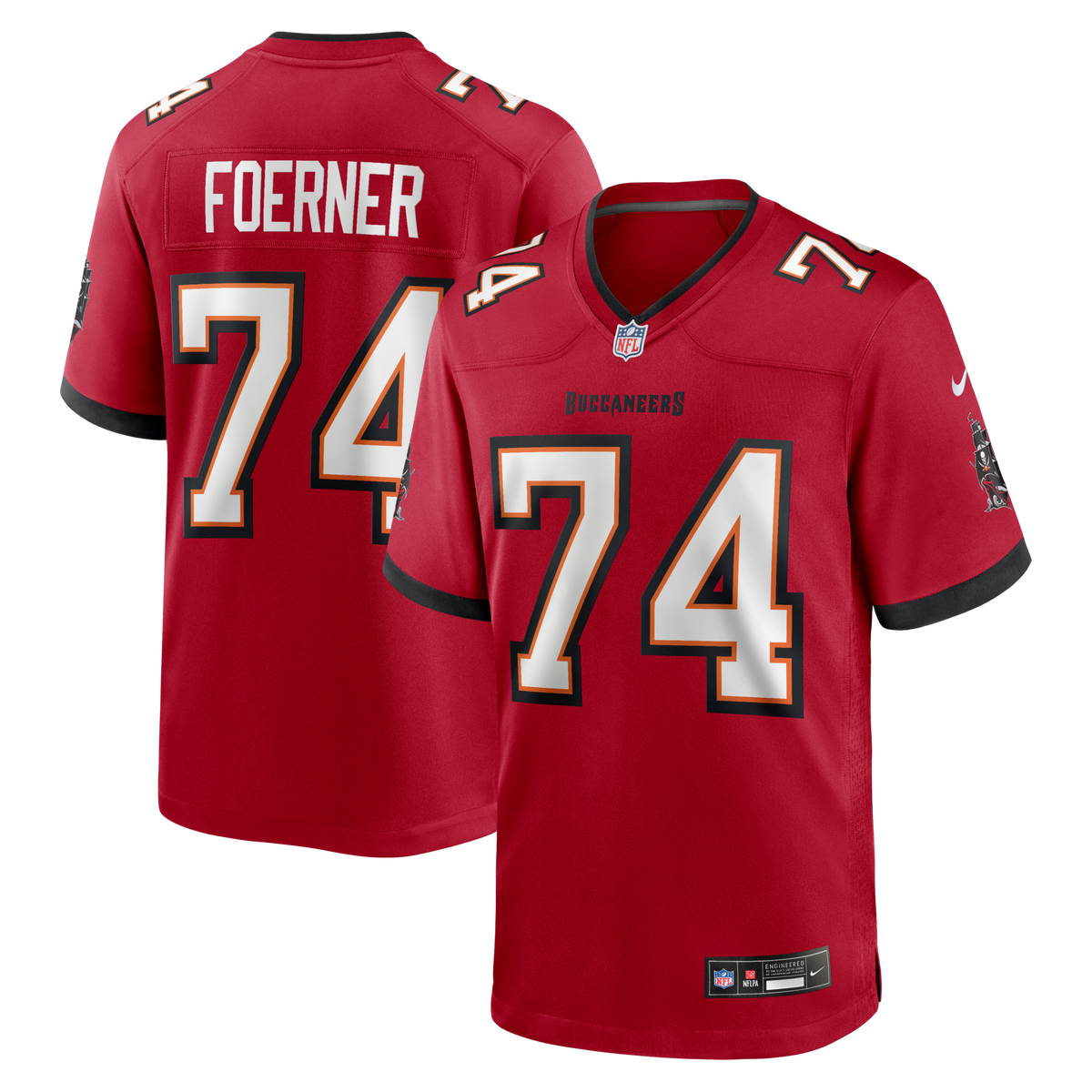 Tampa Bay Buccaneers Marshall Foerner Red Team Game Football Jersey