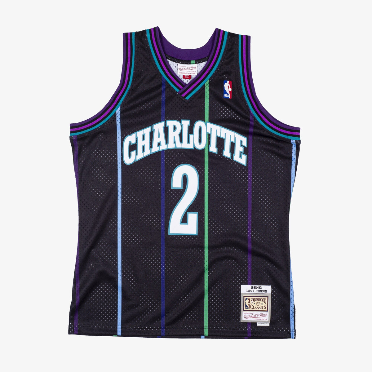 Charlotte Hornets Larry Johnson 1992 Reload Swingman Jersey - Black