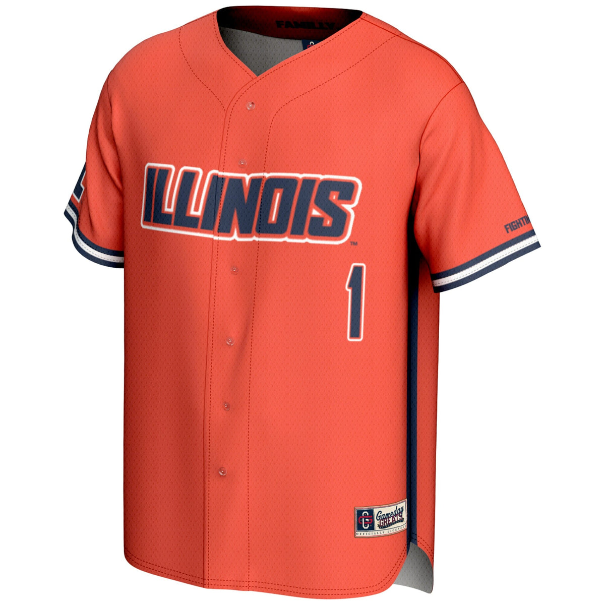 #1 Illinois Fighting Illini Lightweight Baseball Jersey - Orange