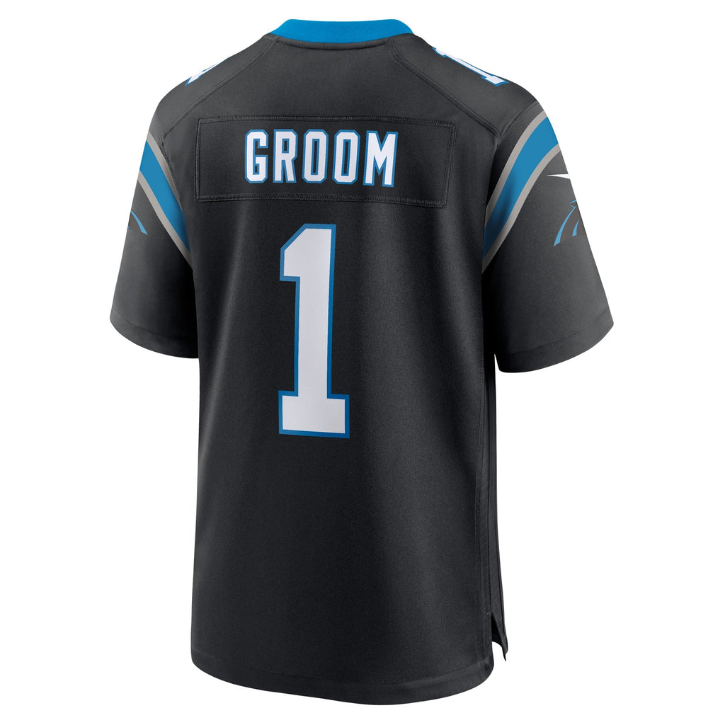 Carolina Panthers Number 1 Groom Black Game Football Jersey