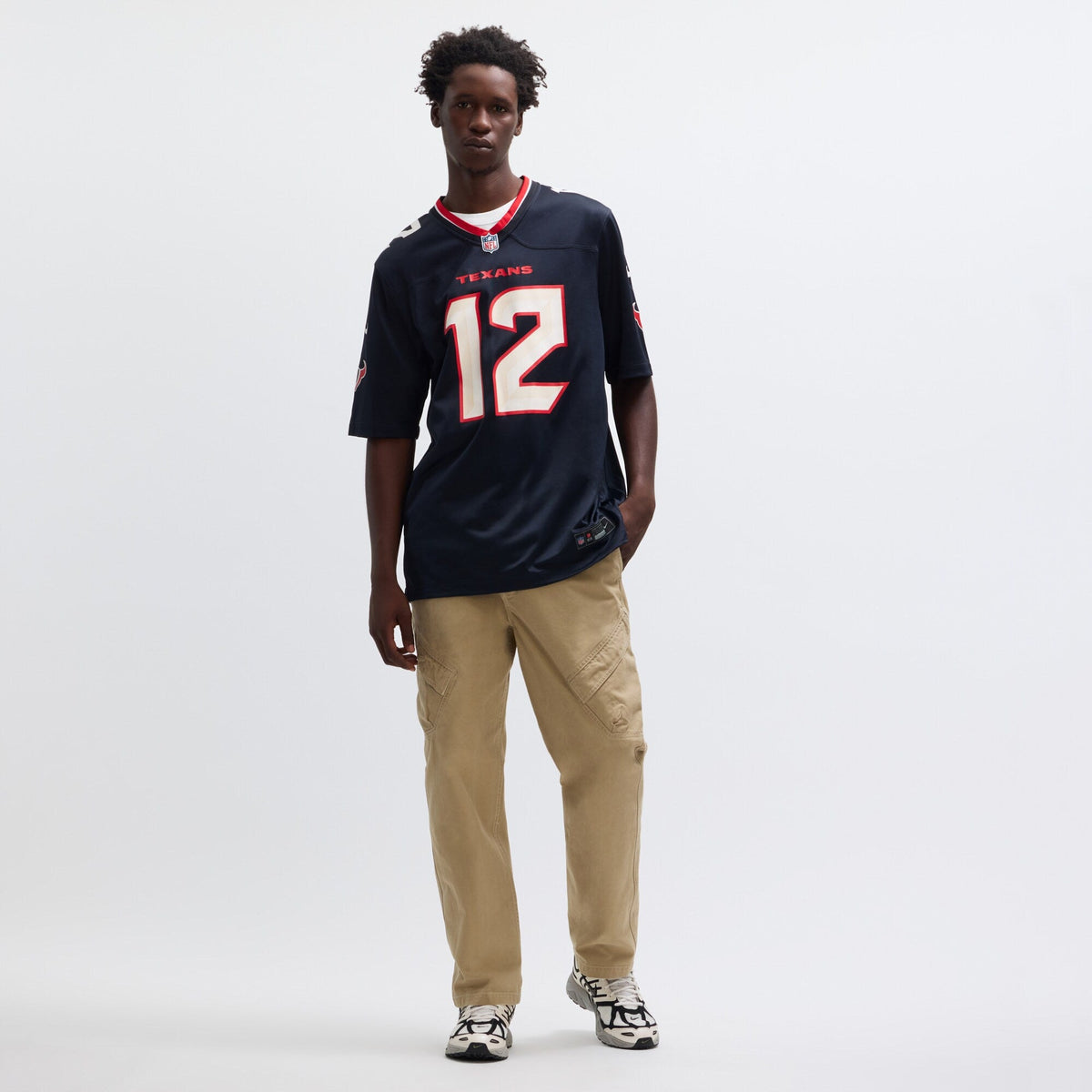 Houston Texans Nico Collins Navy Game Football Jersey