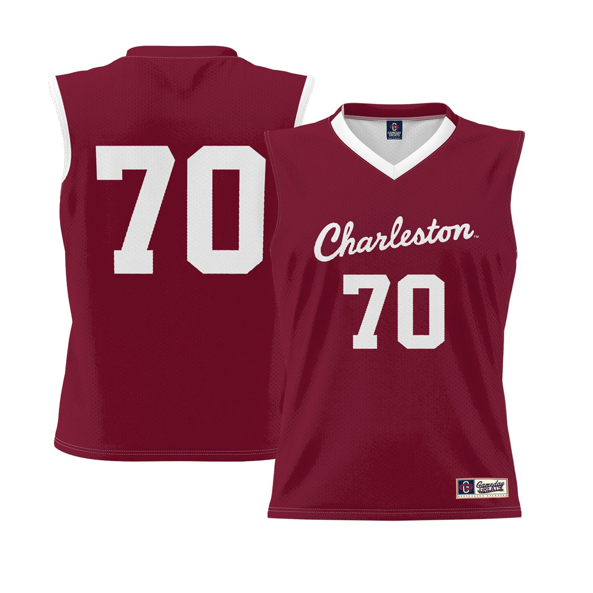 #70 Charleston Cougars Lightweight Basketball Jersey - Crimson