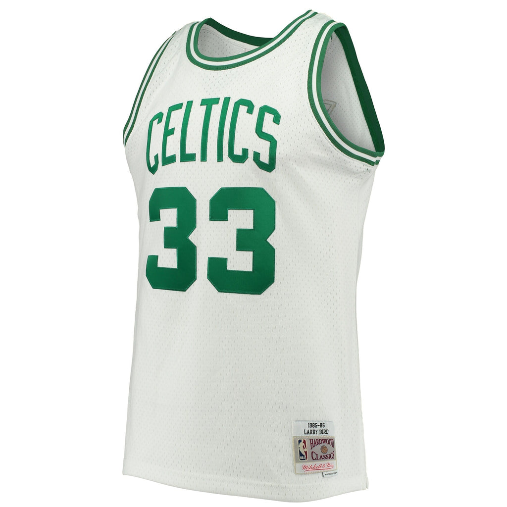 Larry Bird White Boston Celtics 1985-86 Hardwood Classics Swingman Jersey