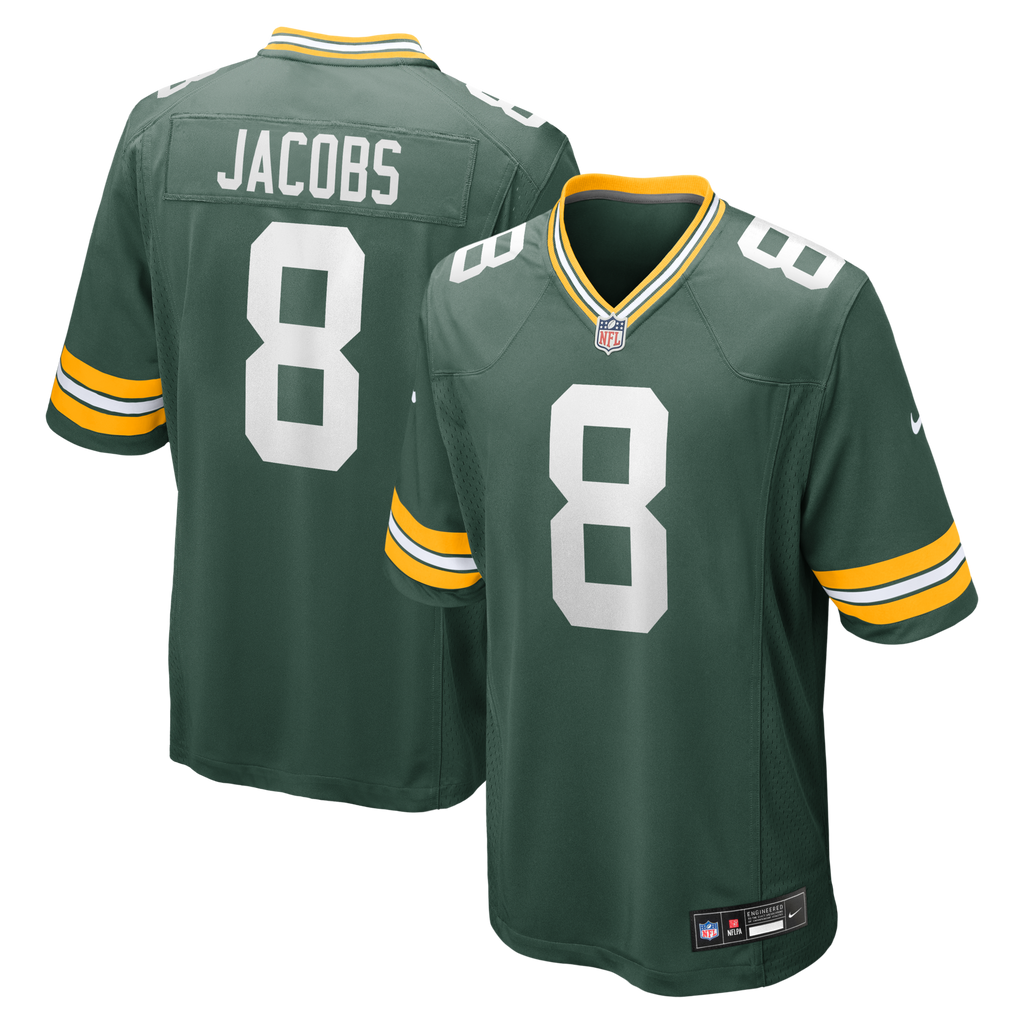 Green Bay Packers Josh Jacobs Green Team Game Football Jersey