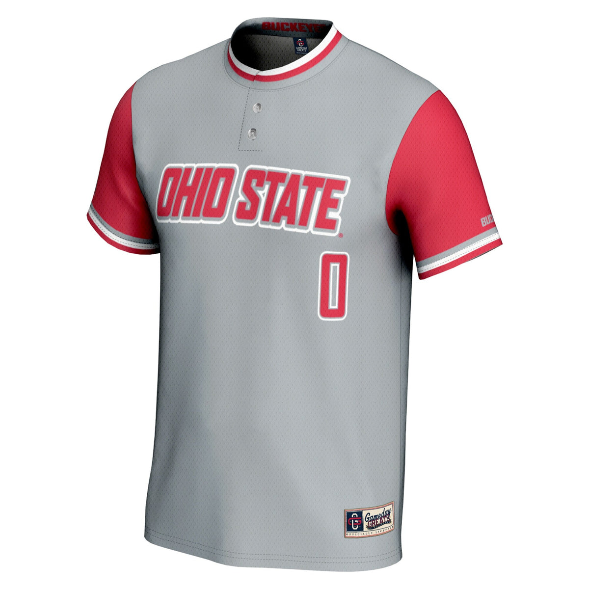 #0 Ohio State Buckeyes Lightweight Softball Jersey - Gray