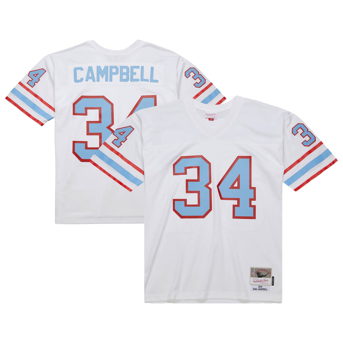 Houston Oilers Earl Campbell White 1979 Legacy Replica Football Jersey