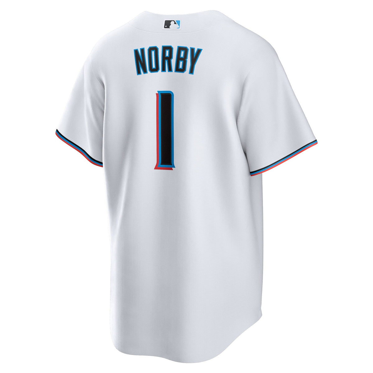Miami Marlins Connor Norby White Home Replica Baseball Jersey