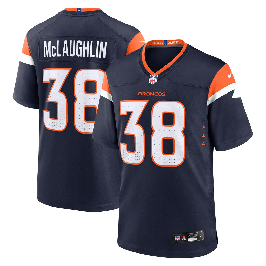 Denver Broncos Jaleel McLaughlin Navy Alternate Game Football Jersey