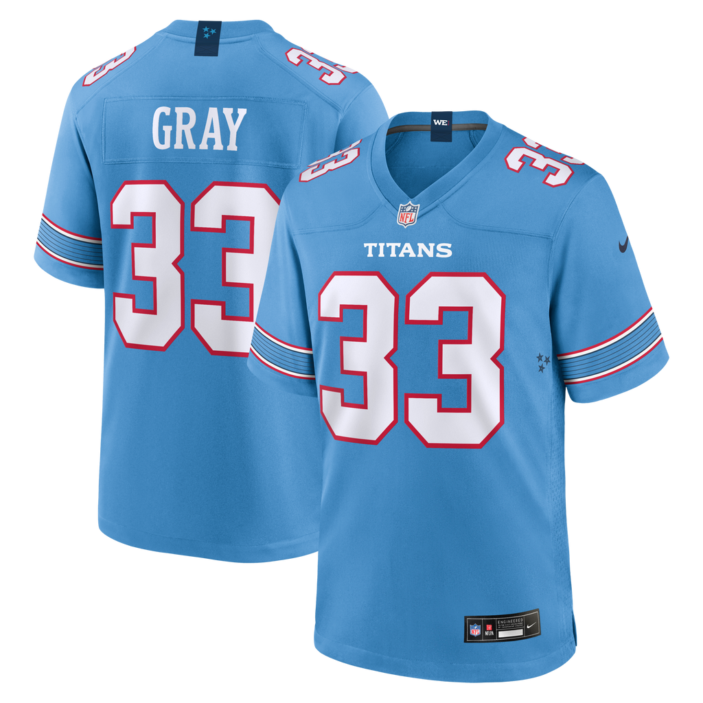 Tennessee Titans Cedric Gray Light Blue Game Football Jersey