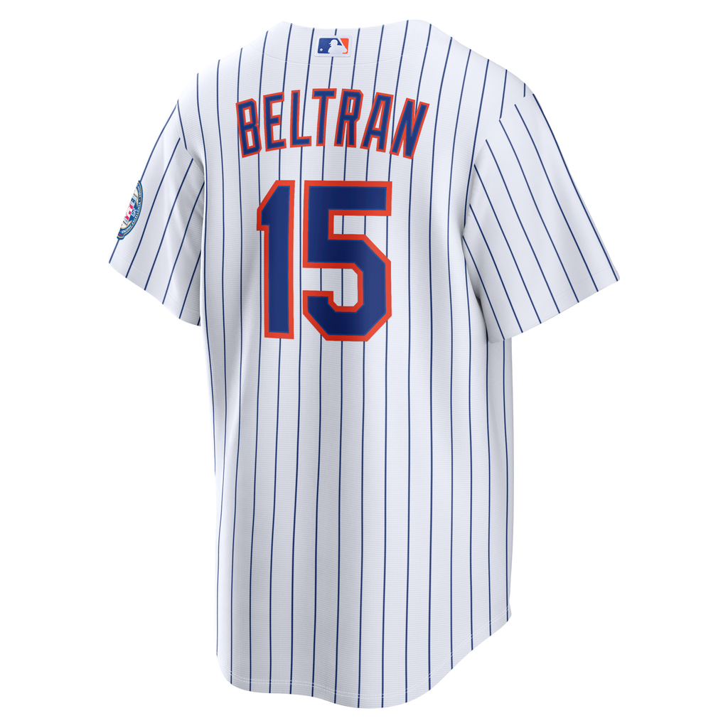 New York Mets Carlos Beltran White Home Replica 2026 Hall of Fame Patch Baseball Jersey